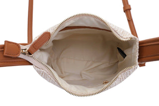 Tammy Buckle Handle Straw Crossbody Bag