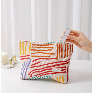 Floral Corduroy Cosmetic Bag