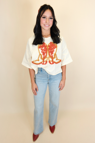Cowboy Boots Embroidery Tee