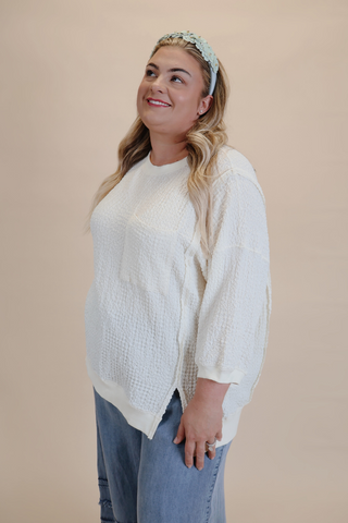 Popcorn Knit Oversized Top in Plus