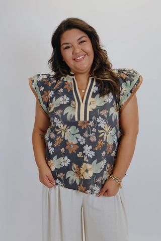 Garden Muse Flutter Sleeve Blouse