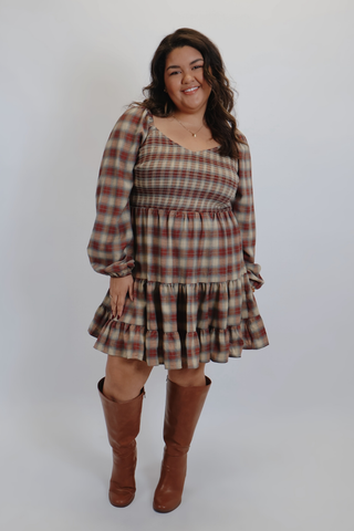 Autumn Whispers Plaid Mini Dress
