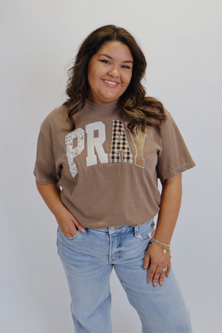Patchwork Pray Tee in Plus