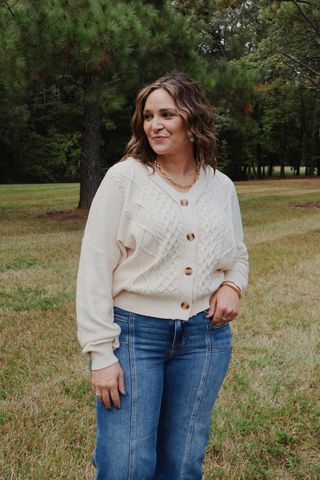 Cozy Charm Cable Knit Cardigan