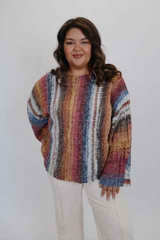 Sunset Stripe Plus Sweater in Plus