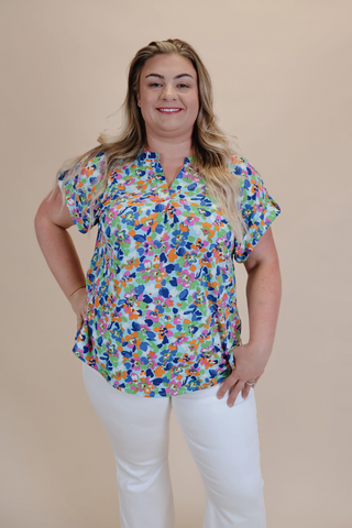 Tea and Chit Chat Floral Blouse in Plus