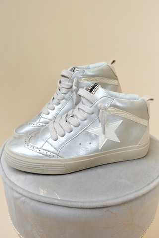 Paulina White/Silver High Top Sneakers