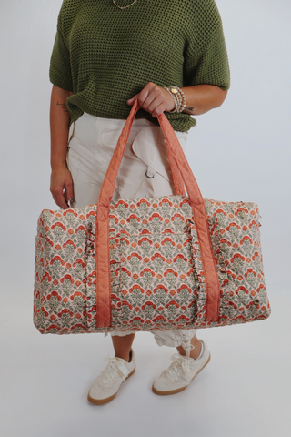 On-the-Go Quilted Weekender Bag-Everbloom Dusty Rose