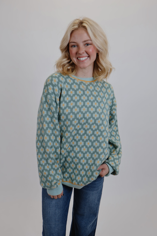 Sutton Abstract Crew Neck Sweater