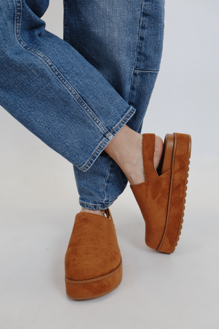 Sierra Suede Platform Slingback Clog