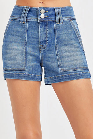 The Josie High Rise Denim Shorts in Plus