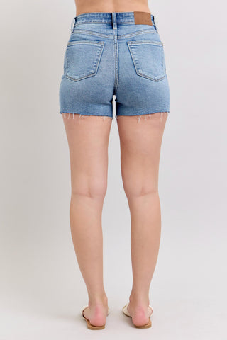 The Nora High Rise Denim Shorts