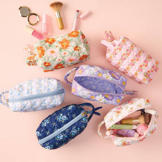 Essentials Quilted Cosmetic Pouch-Endless Daydream Navy
