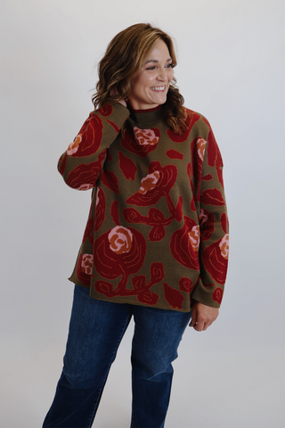 Mossy Petal Knit Sweater