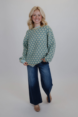 Sutton Abstract Crew Neck Sweater