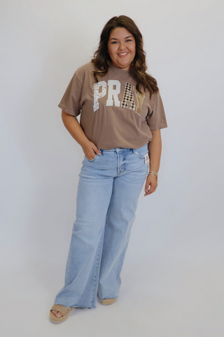 Patchwork Pray Tee in Plus