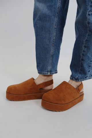 Sierra Suede Platform Slingback Clog