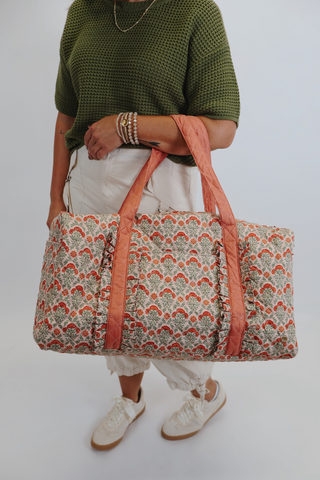 On-the-Go Quilted Weekender Bag-Everbloom Dusty Rose