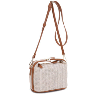 Tammy Buckle Handle Straw Crossbody Bag