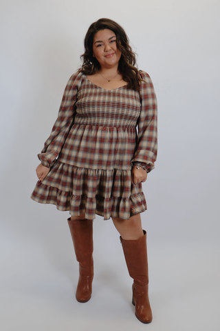 Autumn Whispers Plaid Mini Dress