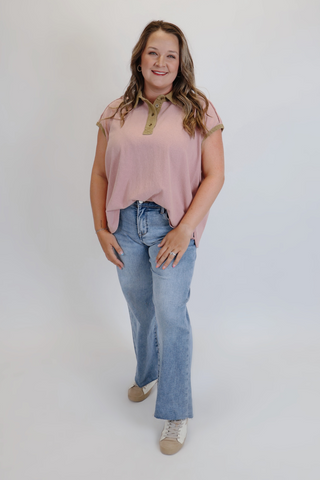 Chic Contrast Boxy Top