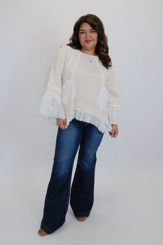 Willow Lace Patchwork Gauze Top