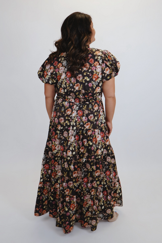 Espresso Garden Tiered Midi Dress in Plus