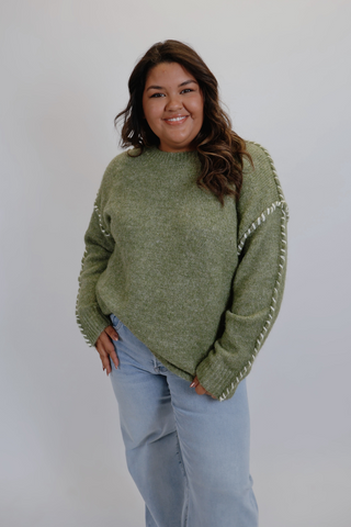 Sage Stitch Knit Sweater in Plus