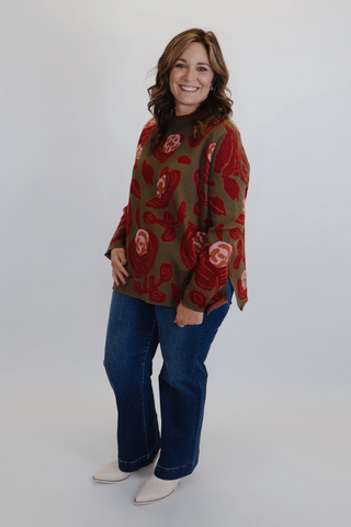 Mossy Petal Knit Sweater