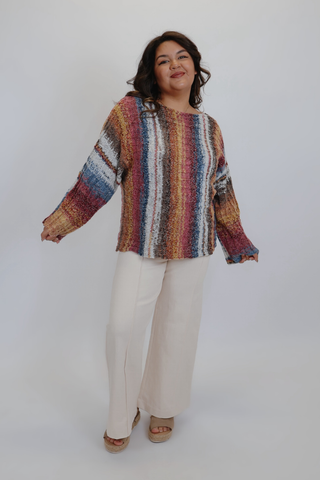 Sunset Stripe Plus Sweater in Plus