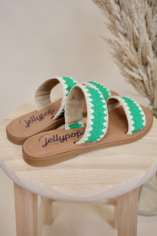 Ramie Green Raffia Sandals
