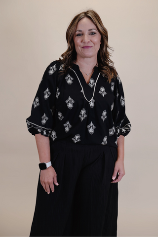 Boho Bloom Embroidered Top