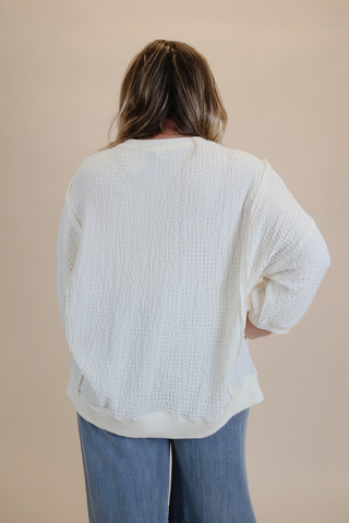 Popcorn Knit Oversized Top in Plus