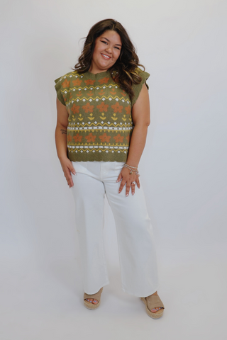 Retro Bloom Knit Vest