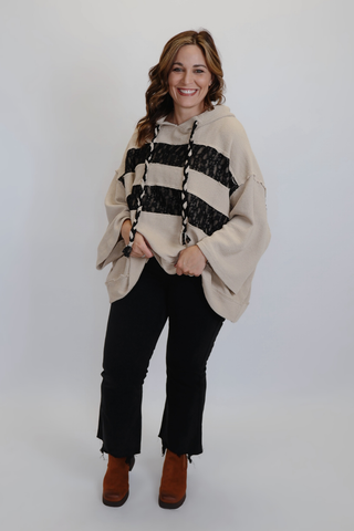 Lace Dreams Waffle Knit Hoodie