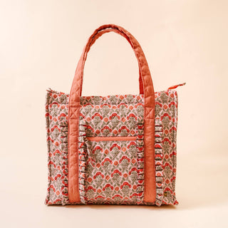 The Everyday Quilted Tote Bag-Everbloom Dusty Rose