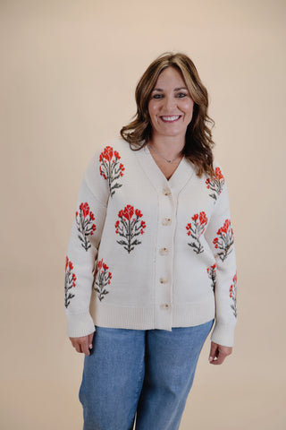 Vintage Bloom Button-Up Cardigan