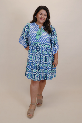 Emerald Garden Embroidered Mini Dress in Plus