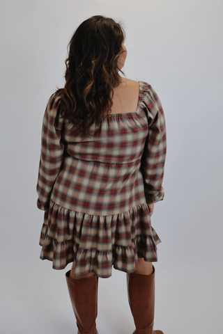 Autumn Whispers Plaid Mini Dress
