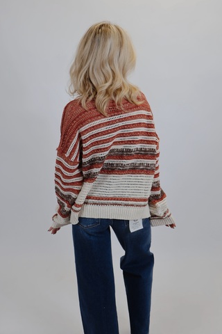 Striped Long Sleeve Knit Top