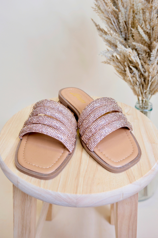 Jennifer Rose Gold Sparkle Sandals