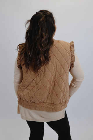 The Willow Ruffle Quilted Vest