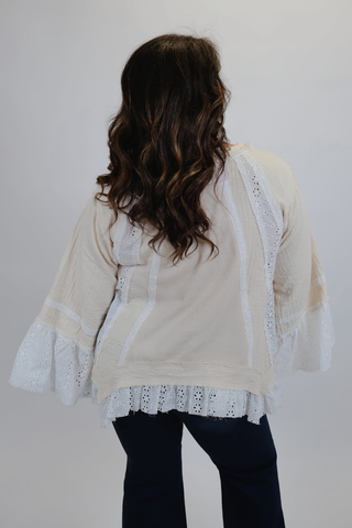 Willow Lace Patchwork Gauze Top