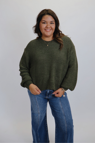 Cozy Ease Oversized Balloon Sleeve Sweater