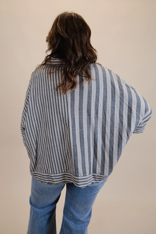 Harmony Striped Button-Up Top