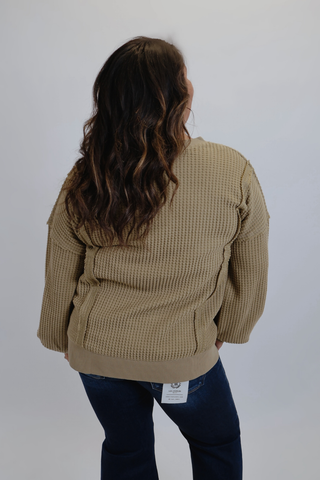 Waffle Lane Raw Edge Pullover