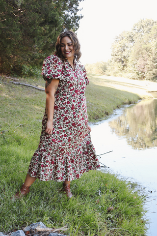 Vintage Meadow Midi Dress