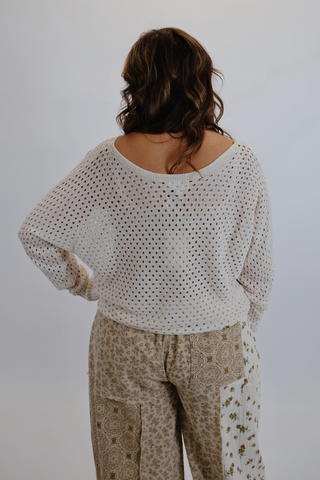 Social Butterfly Eyelet Knit Sweater