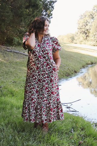 Vintage Meadow Midi Dress