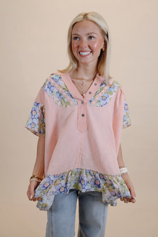 Just Peachy Floral Top